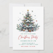フェスティバルホリデーツリークリスマスパーティの招待状 招待状 (正面)