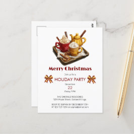 フェスティバルホリデーティーセットとホットチョコクリスマス ポストカード