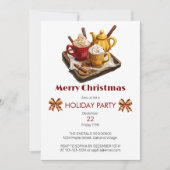 フェスティバルホリデーティーセットとホットチョコクリスマス 招待状 (正面)