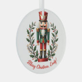 フェスティバルホリデーデコレーションナツクラッカークリスマス ガラスオーナメント (正面右)