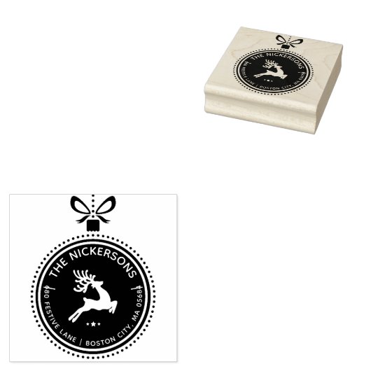 フェスティバルホリデートインデアオーナメント差出人住所 ラバースタンプ (押印)