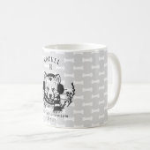 フェスティバルホリデードッグエッチングファミリーモノグラム コーヒーマグカップ (正面右)