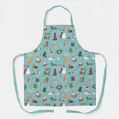 フェスティバルホリデードッグズインクリスマスセーター柄 エプロン (正面)