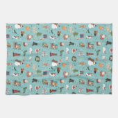 フェスティバルホリデードッグズインクリスマスセーター柄 キッチンタオル (横)