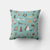 フェスティバルホリデードッグズインクリスマスセーター柄 クッション (裏面)