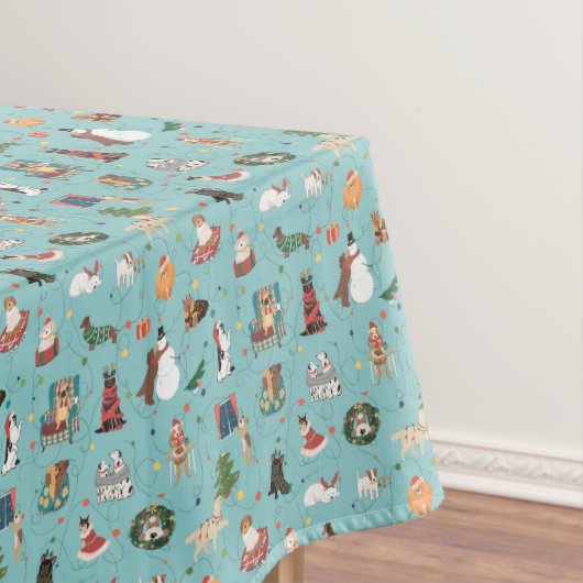 フェスティバルホリデードッグズインクリスマスセーター柄 テーブルクロス (インサイチュ)