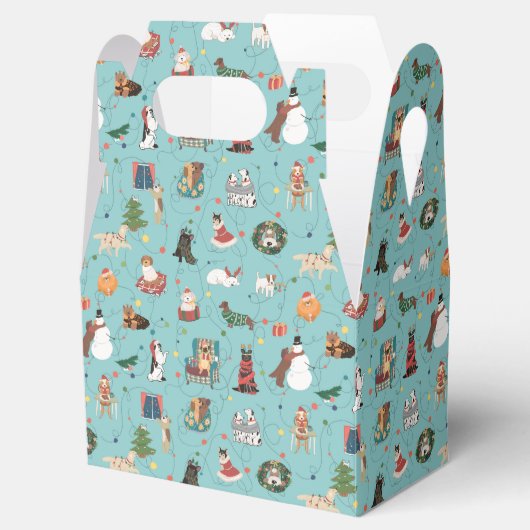 フェスティバルホリデードッグズインクリスマスセーター柄 フェイバーボックス (オープン)