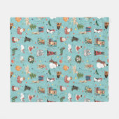 フェスティバルホリデードッグズインクリスマスセーター柄 フリースブランケット (正面(横))