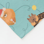 フェスティバルホリデードッグズインクリスマスセーター柄 フリースブランケット (角)