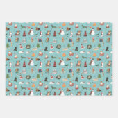 フェスティバルホリデードッグズインクリスマスセーター柄 ラッピングペーパーシート (正面)