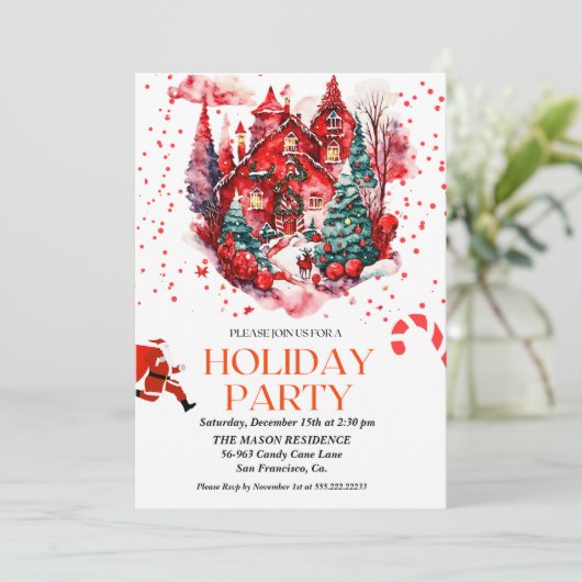 フェスティバルホリデーハウスクリッツマスパーティの招待状 招待状 (スタンド正面)