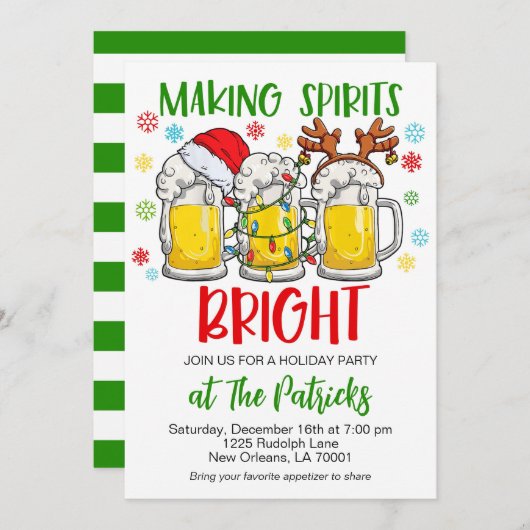 フェスティバルホリデーパーティー 招待状 (正面/裏面)