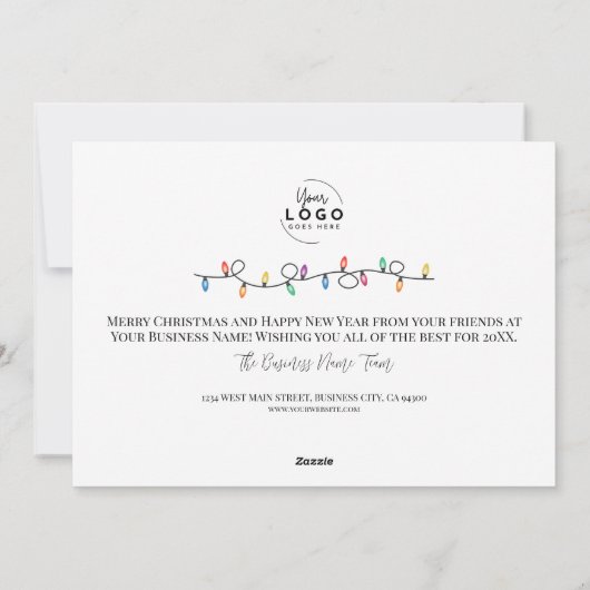 フェスティバルホリデービジネスロゴクリスマスカード シーズンカード (裏面)