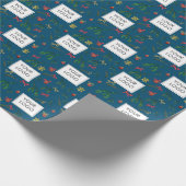 フェスティバルホリデービジネス会社ロゴブランドブルー ラッピングペーパー (角)