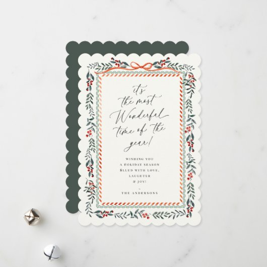 フェスティバルホリデーフレームクリスマスカード シーズンカード (正面/裏面インサイチュ)