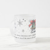 フェスティバルホリデーベルマグ – クリスパーソナライズされたマス フロストグラスマグカップ (正面左)