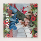 フェスティバルホリデーボタニカルジョイタイプクリスマスフォト ジグソーパズル (横)