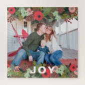 フェスティバルホリデーボタニカルジョイタイプクリスマスフォト ジグソーパズル (縦)