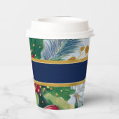 フェスティバルホリデーボタニカルブルー&金ゴールドスパークル 紙コップ (裏面)