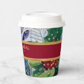 フェスティバルホリデーボタニカルレッド&金ゴールドスパークル 紙コップ (左)