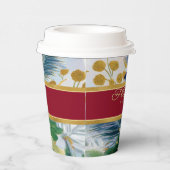フェスティバルホリデーボタニカルレッド&金ゴールドスパークル 紙コップ (右)