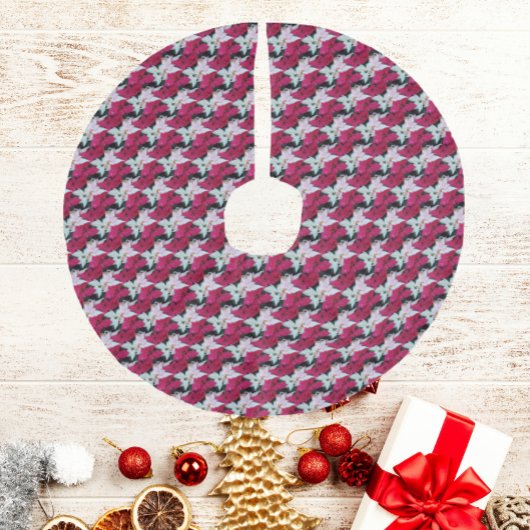 フェスティバルホリデーポインセティアスパターン フェイクリネンツリースカート