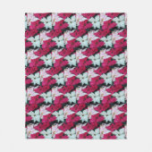 フェスティバルホリデーポインセティアスパターン フリースブランケット (正面)