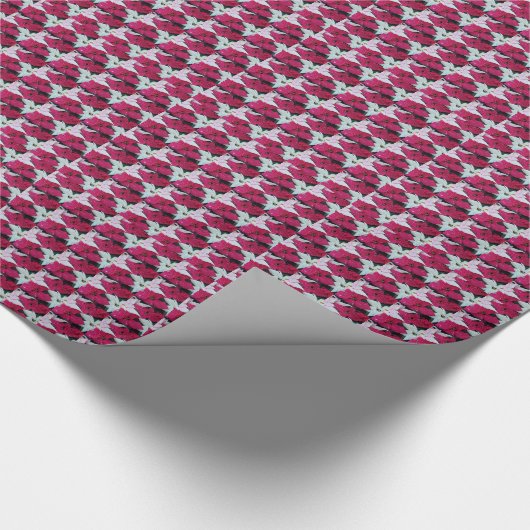 フェスティバルホリデーポインセティアスフローラルパターン ラッピングペーパー (角)