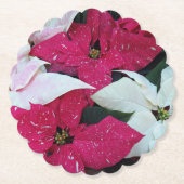 フェスティバルホリデーポインセティアスフローラ ペーパーコースター (正面)