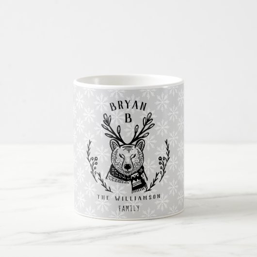 フェスティバルホリデーポーラベアエッチングファミリーモノグラム コーヒーマグカップ (中央)