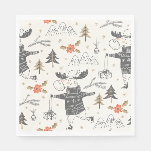 フェスティバルホリデームーススケッチ スタンダードランチョンナプキン (正面)