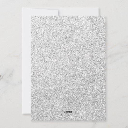 フェスティバルホリデーメリークリスマスレッドシルバーグリッター シーズンカード (裏面)