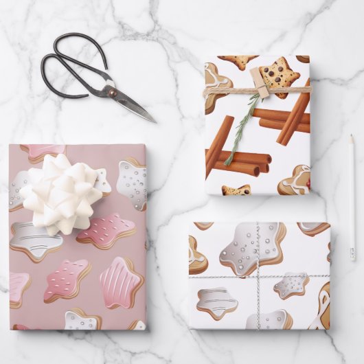 フェスティバルホリデーラテとCookieのラッピング紙 ラッピングペーパーシート (正面)