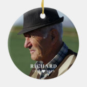 フェスティバルホリデーリースパパメモリアルフォトバック セラミックオーナメント (裏面)