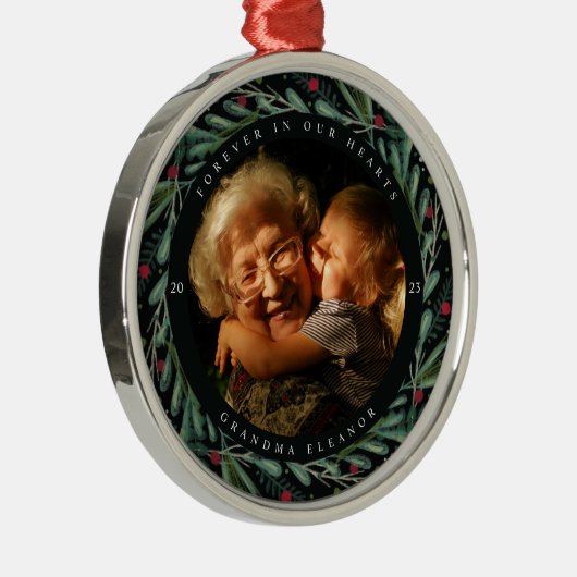 フェスティバルホリデーリースフォトメモリアル メタルオーナメント (右)