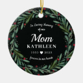 フェスティバルホリデーリースママメモリアルフォトバック セラミックオーナメント (正面)