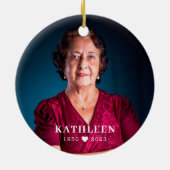 フェスティバルホリデーリースママメモリアルフォトバック セラミックオーナメント (裏面)