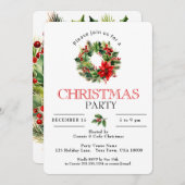 フェスティバルホリデーリース、クリスマスパーティー 招待状 (正面/裏面)