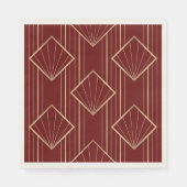 フェスティバルホリデーレッドと金ゴールド スタンダードランチョンナプキン (正面)