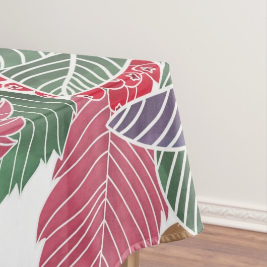 フェスティバルホリデーレッドグリーンピンクオータムホリー葉ズ テーブルクロス (インサイチュ)