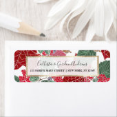 フェスティバルホリデーレッドグリーンピンクオータムホリー葉ズ ラベル (インサイチュ)