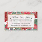 フェスティバルホリデーレッドグリーンピンクオータムホリー葉ズ 予約カード (裏面)