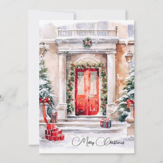 フェスティバルホリデーレッドドアメリークリスマス シーズンカード (正面)