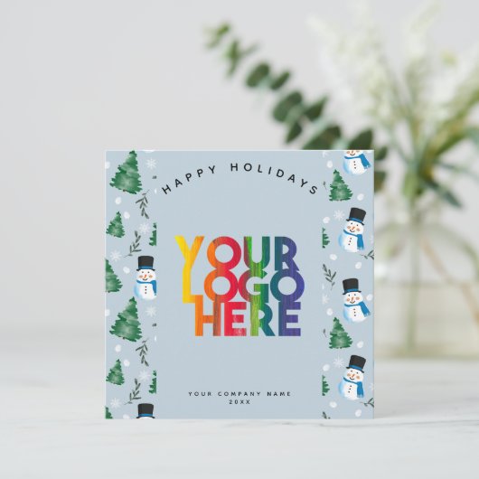 フェスティバルホリデー企業のビジネスロゴクリスマス カード (スタンド正面)