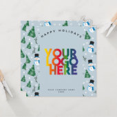 フェスティバルホリデー企業のビジネスロゴクリスマス カード (正面/裏面インサイチュ)