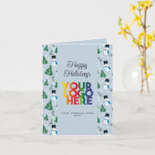 フェスティバルホリデー企業のビジネスロゴクリスマス カード (黄色い花)