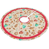 フェスティバルホリデー応援ホットココア&クッキー ブラッシュドポリエステルツリースカート (アングル)