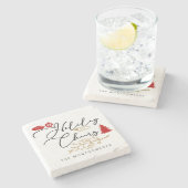 フェスティバルホリデー応援レッドホリークリスマス ストーンコースター (横)