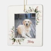 フェスティバルホリデー葉写真 セラミックオーナメント (左)