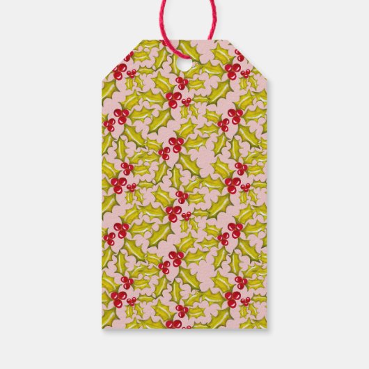 フェスティバルホリミニマルーピンクおもしろいお洒落クリスマス ギフトタグ (裏面)